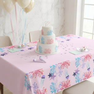 Under the Sea Tablecloth Pink and Purple Birthday