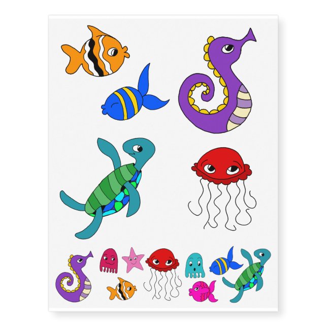 Under the Sea Temporary Tattoos (Front)