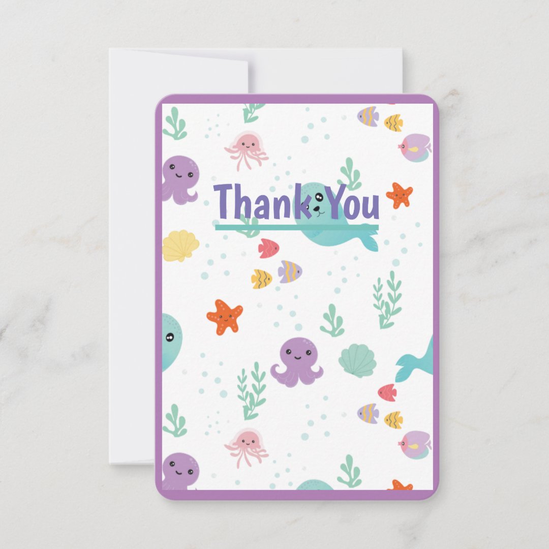 Under The Sea Thank You Card | Zazzle