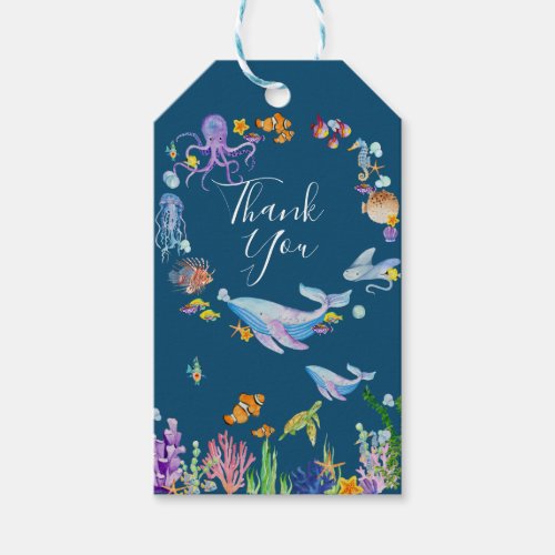 Under the Sea thank you  Gift Tags