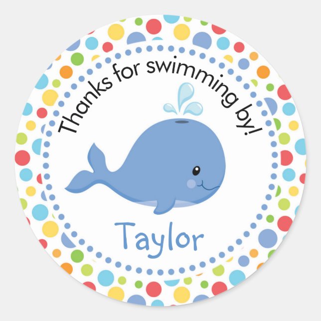 Under The Sea Thank You Sticker Party Favor (Front)