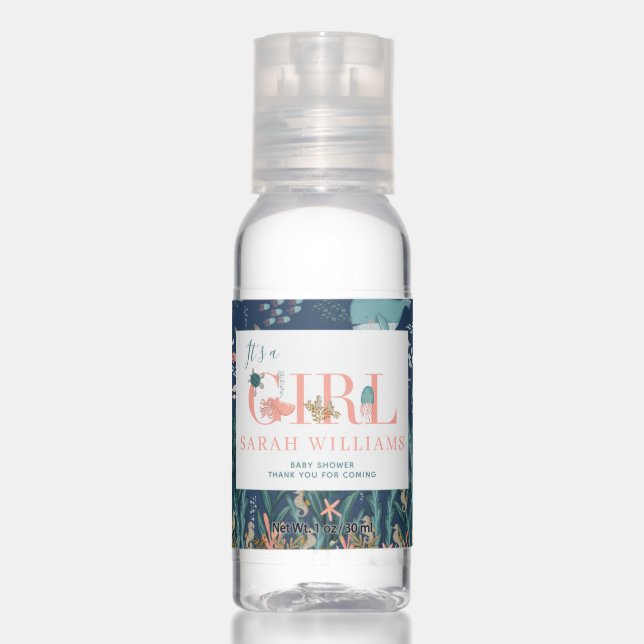 Under the Sea Theme Baby Shower Hand Sanitizer (Front)