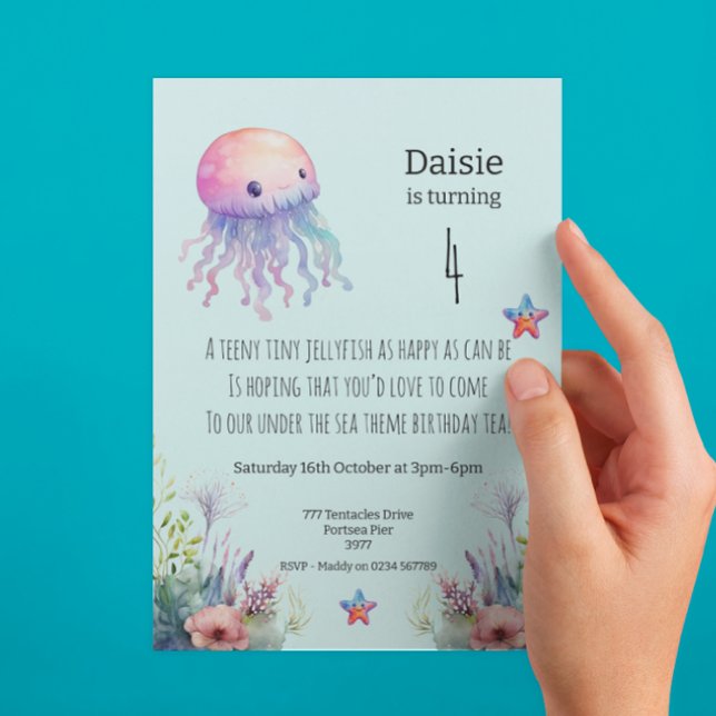 Under The Sea Theme Birthday Party Invitation  Postcard (Creator Uploaded)