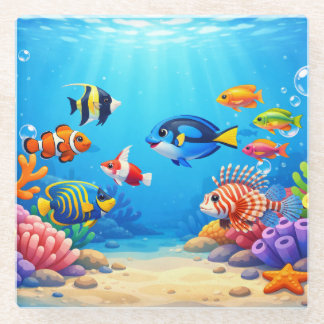 Under the Sea Tropical Fish Glass Coaster