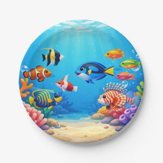 Under the Sea Tropical Fish Paper Plates