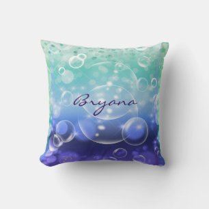 Under The Sea Tropical Ocean Mermaid Glam Throw Pillow