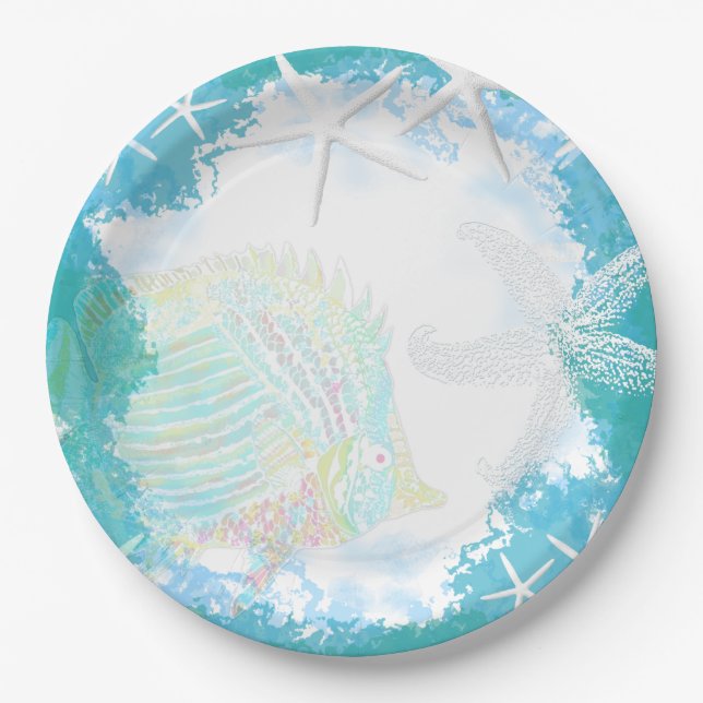 Under the Sea Tropical Themed Paper Plates (Front)