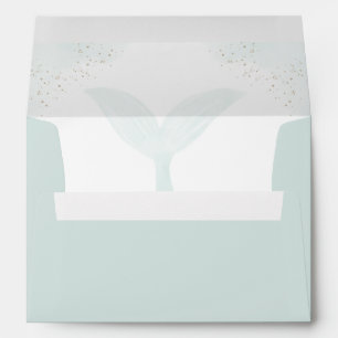 Under the Sea Turquoise Mermaid Girl Birthday Envelope