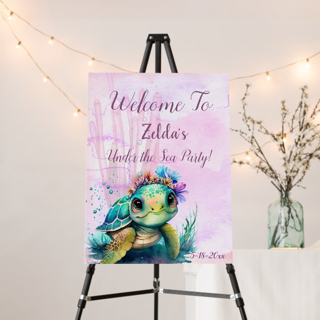 Under the Sea, Turtle 2nd Birthday,            Foam Board (In Situ (Stand))