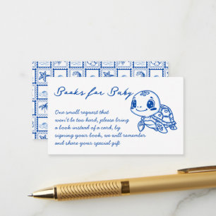 Under the sea turtle baby shower book request enclosure card