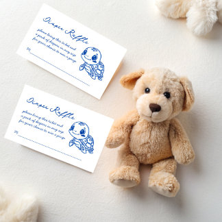 Under the sea turtle baby shower diaper raffle enclosure card