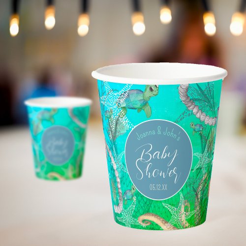 Under The Sea Turtle Baby Shower Paper Cups