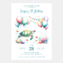 Under the Sea Turtle Birthday Invitation