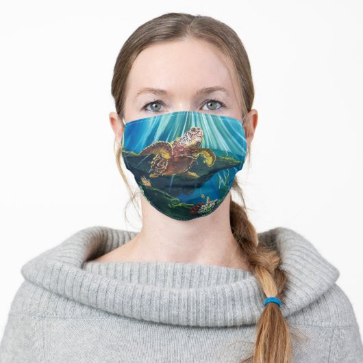 Under the Sea Turtle face mask (Worn)