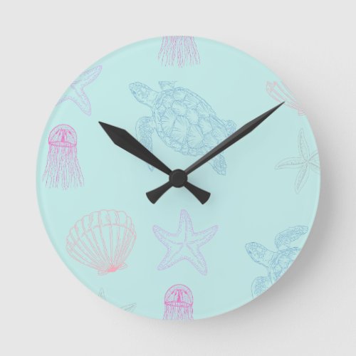 Under the Sea _ Turtle _ Jellyfish _ Shell Clock