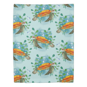 Under the Sea Turtle Kids Duvet Cover