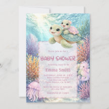 Under the Sea Turtle Mom & Baby Girl Baby Shower