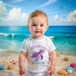 Under the sea turtle pink purple birthday girl baby T-Shirt<br><div class="desc">Under the sea cute sea turtle pink purple birthday party  birthday girl t-shirt personalized name birthday shirt photoshoot t-shirt,   sip and sea  turtle birthday girl's birthday party personalized name t-shirt</div>