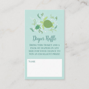 Under the Sea Turtles Baby Shower Diaper Raffle Enclosure Card