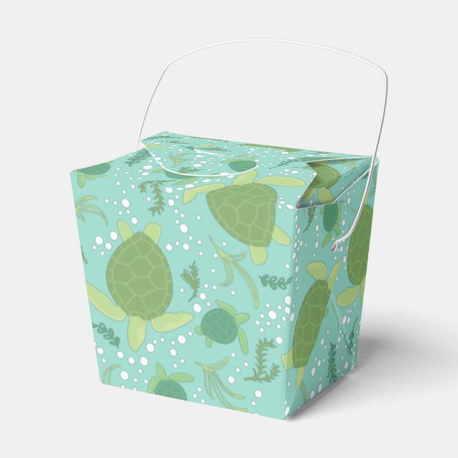 Under the Sea Turtles Baby Shower Favor Boxes (Front Side)