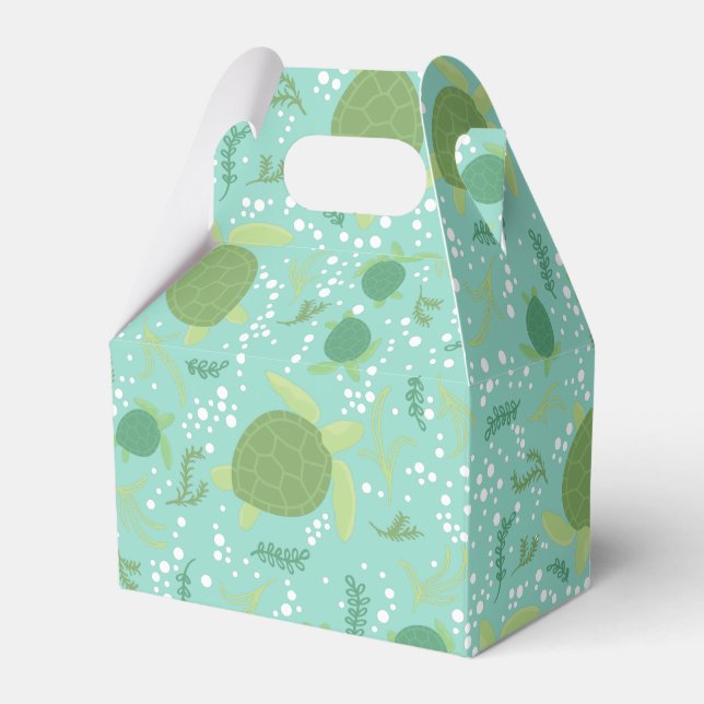 Under the Sea Turtles Baby Shower Favor Boxes (Front Side)