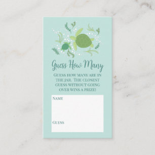 Under the Sea Turtles Baby Shower Guess How Many Enclosure Card