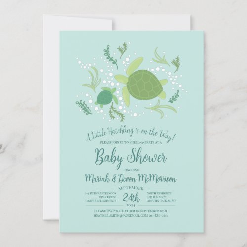 Under the Sea Turtles Baby Shower Invitation