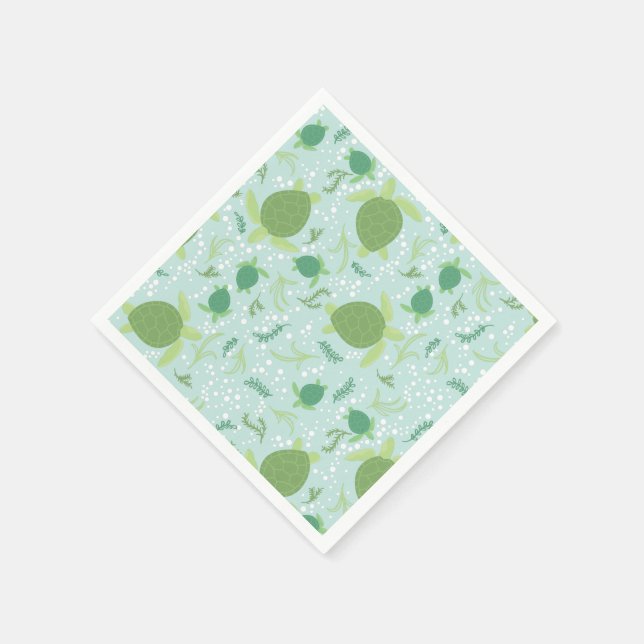 Under the Sea Turtles Baby Shower Napkins (Corner)