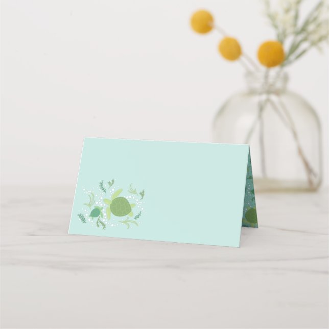 Under the Sea Turtles Baby Shower Place Card (Front)