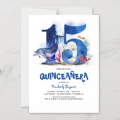 Under the Sea Unique Quinceanera 15th Birthday Magnetic Invitation (Front)