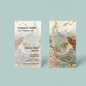 Under the Sea Vintage Mermaid Business Card