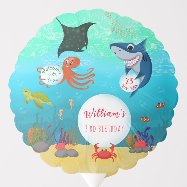 Under The Sea Water Bubble  Balloon (Front)