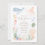 Under the Sea Watercolor Baby Shower Invitation (Front)