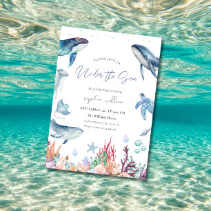 Under the Sea Watercolor Baby Shower  Invitation