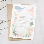 Under the Sea Watercolor Baby Shower Invitation<br><div class="desc">Celebrate a little one on the way with this under the sea themed watercolor baby shower invitation.</div>