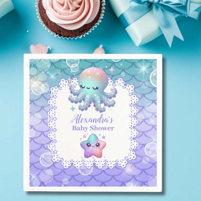 Under the Sea Watercolor Baby Shower Napkins (Creator Uploaded)