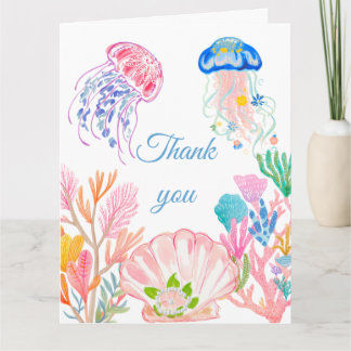 Under the Sea Watercolor Baby Shower Thank You Card