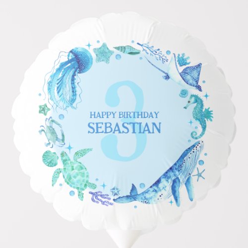 Under the Sea Watercolor Balloon