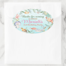 Under the sea watercolor Birthday Classic Round S