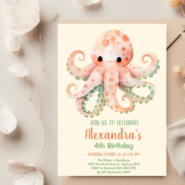 Under the Sea Watercolor Birthday  Invitation (Creator Uploaded)