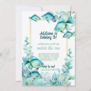 Under the Sea Watercolor Birthday Invitation