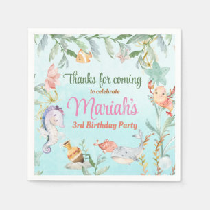 Under the sea watercolor Birthday Napkins