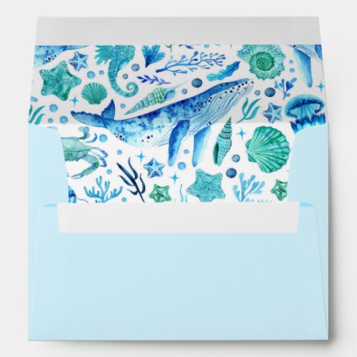 Under the Sea Watercolor Envelope
