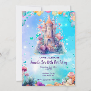 Under the Sea Watercolor Kid's birthday invitation