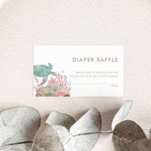 Under the Sea Watercolor Nautical Diaper Raffle Enclosure Card