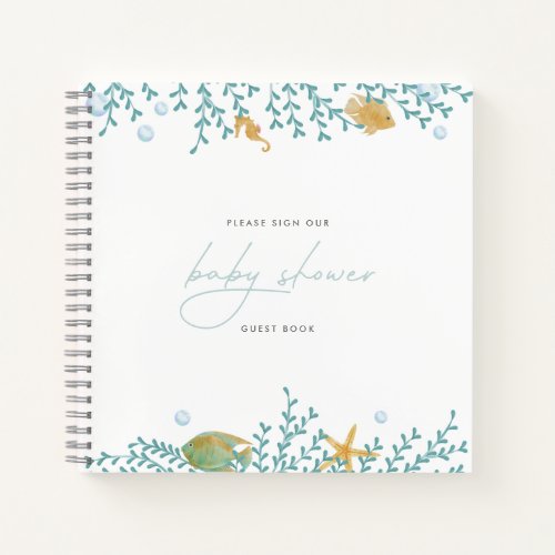 Under the Sea Watercolor Nautical Guest Book