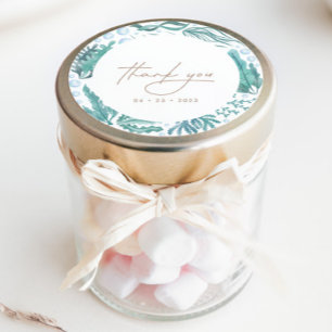 Under the Sea Watercolor Nautical Thank You Classic Round Sticker