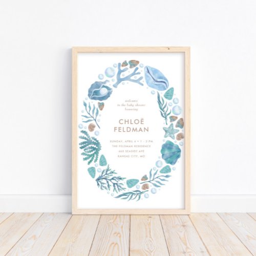 Under the Sea Watercolor Nautical Welcome Poster