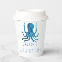 Under The Sea Watercolor Octopus Nautical
