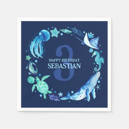 Under the Sea Watercolor Pattern Napkins